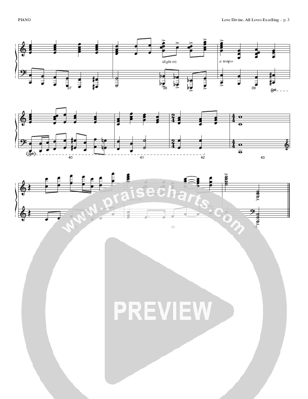 Love Divine All Loves Excelling Piano Sheet (Todd Billingsley)