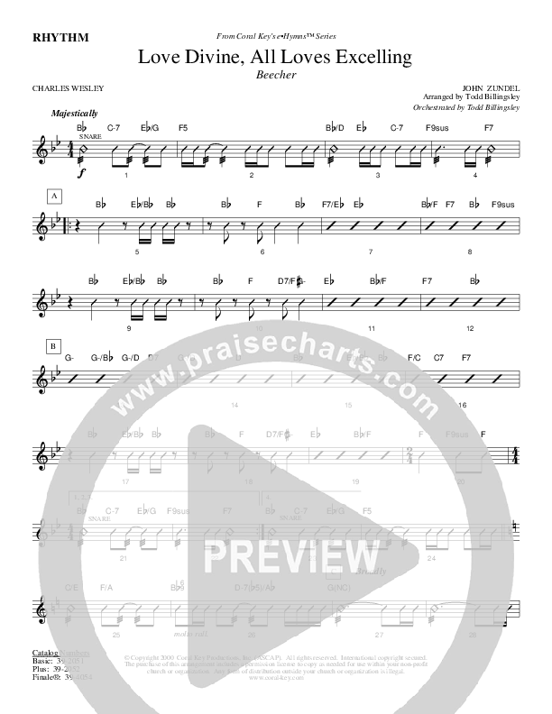 Love Divine All Loves Excelling Rhythm Chart (Todd Billingsley)