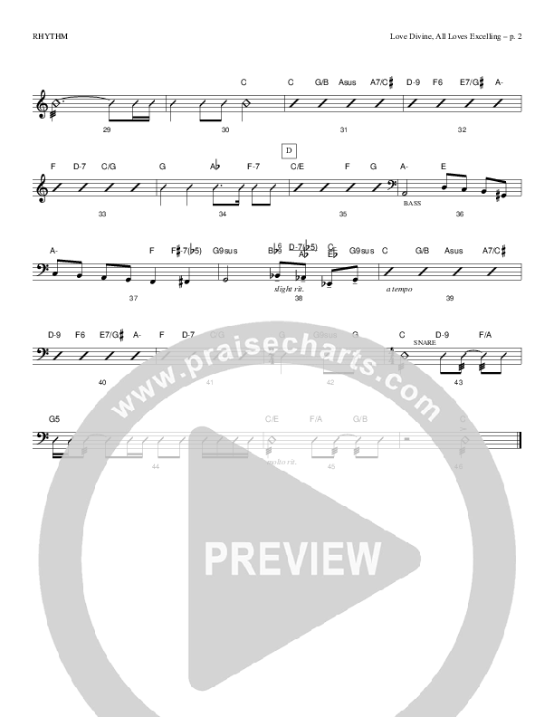 Love Divine All Loves Excelling Rhythm Chart (Todd Billingsley)