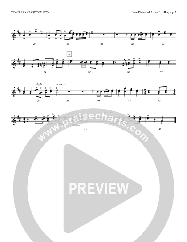 Love Divine All Loves Excelling Tenor Sax/Baritone T.C. (Todd Billingsley)