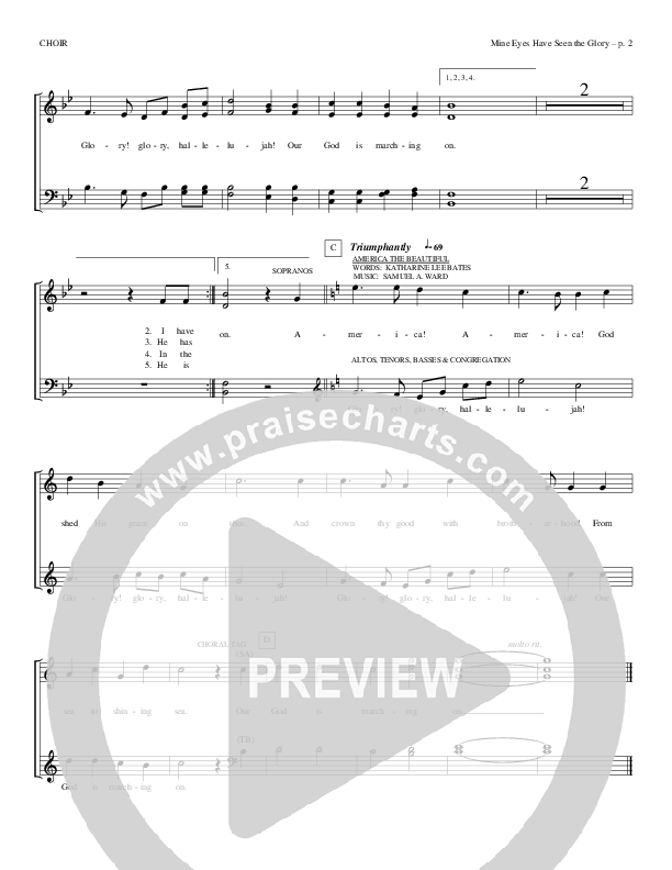 Mine Eyes Have Seen The Glory Choir Sheet (Todd Billingsley)