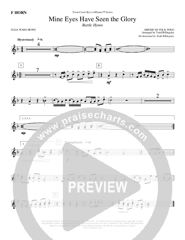 Mine Eyes Have Seen The Glory French Horn (Todd Billingsley)