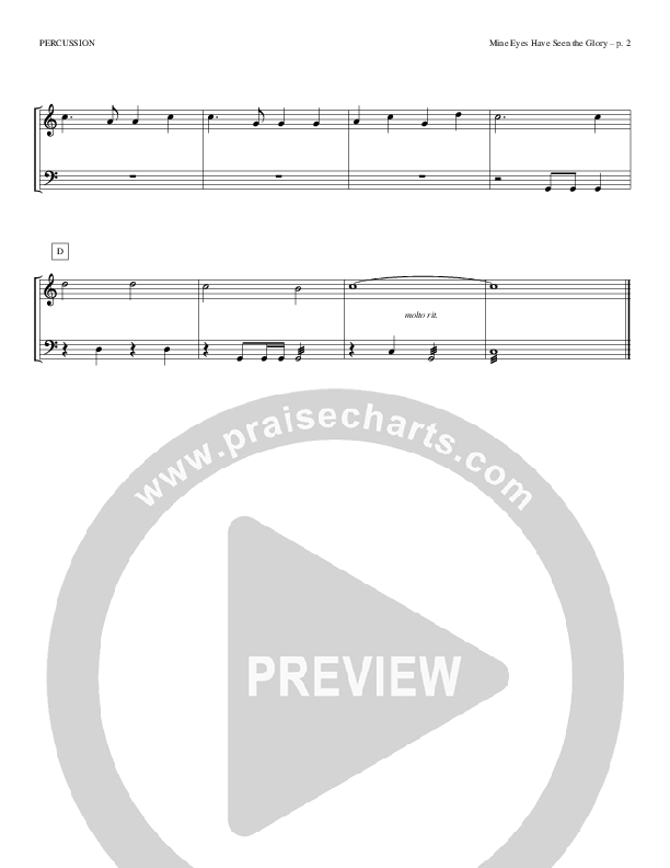 Mine Eyes Have Seen The Glory Percussion (Todd Billingsley)