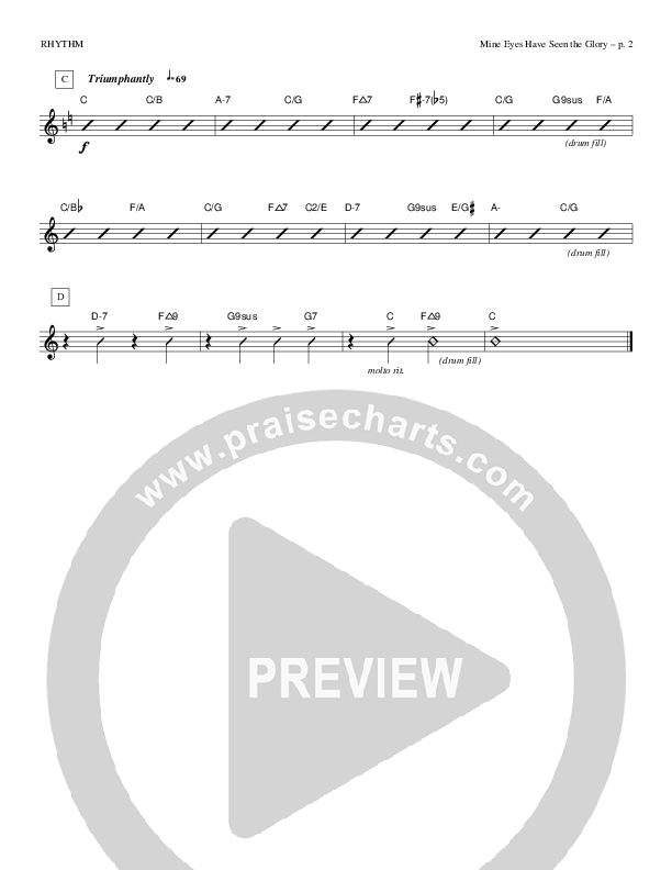 Mine Eyes Have Seen The Glory Rhythm Chart (Todd Billingsley)