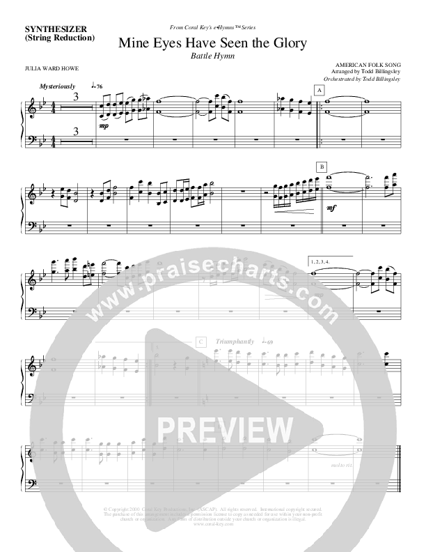 Mine Eyes Have Seen The Glory Synth Strings (Todd Billingsley)