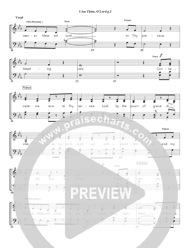 I Am Thine O Lord Choir Sheet (SATB) (Chris Emert)