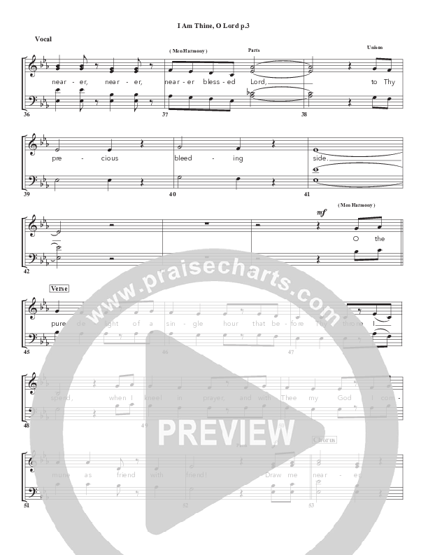I Am Thine O Lord Choir Sheet (SATB) (Chris Emert)