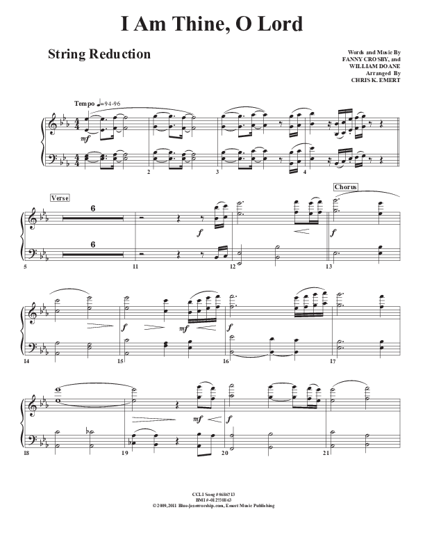 I Am Thine O Lord Synth Strings (Chris Emert)