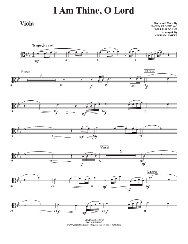 I Am Thine O Lord Viola (Chris Emert)