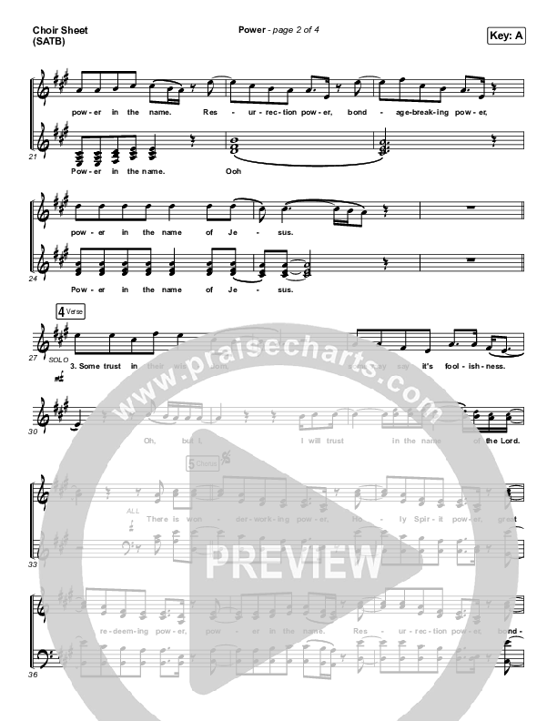 Power Choir Sheet (SATB) (Chris Tomlin / Bear Rinehart)