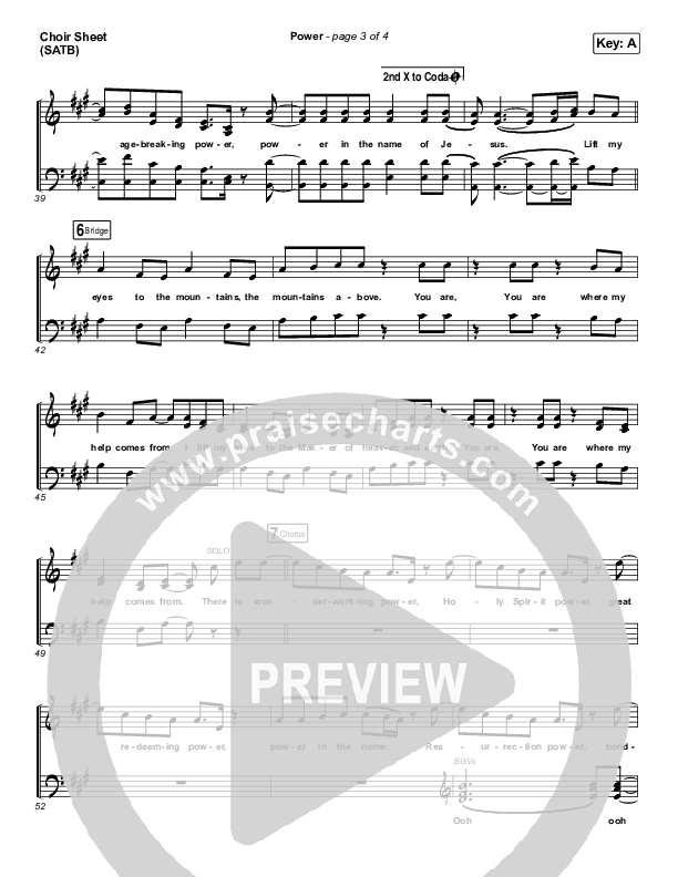 Power Choir Sheet (SATB) (Chris Tomlin / Bear Rinehart)