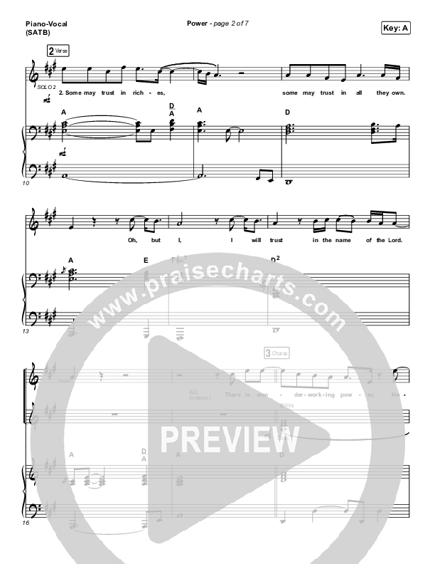 Power Piano/Vocal (SATB) (Chris Tomlin / Bear Rinehart)