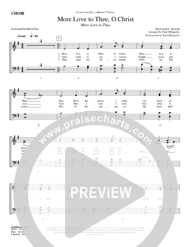 More Love To Thee O Christ Choir Sheet (Todd Billingsley)
