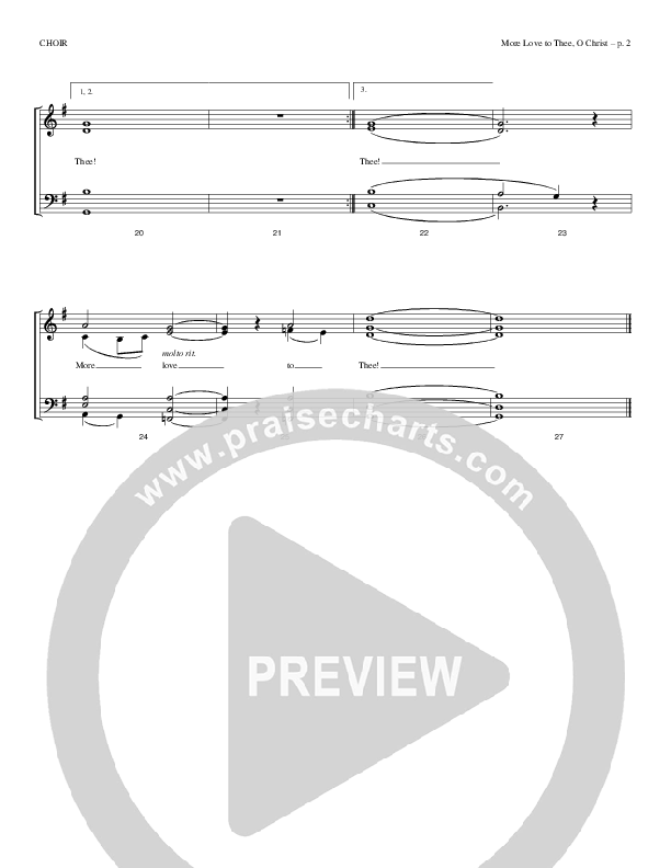 More Love To Thee O Christ Choir Sheet (Todd Billingsley)