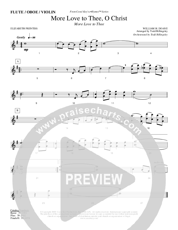 More Love To Thee O Christ Flute/Oboe (Todd Billingsley)