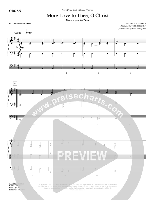 More Love To Thee O Christ Organ (Todd Billingsley)