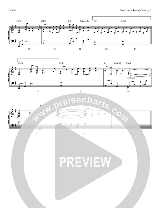 More Love To Thee O Christ Piano Sheet (Todd Billingsley)