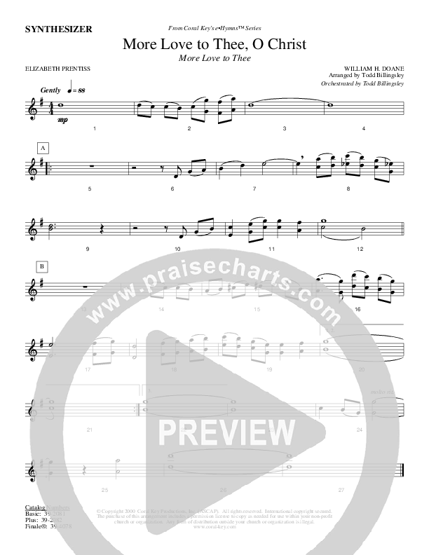 More Love To Thee O Christ Synth Strings (Todd Billingsley)