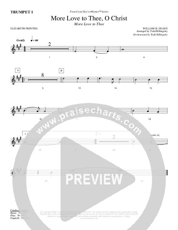 More Love To Thee O Christ Trumpet 1 (Todd Billingsley)