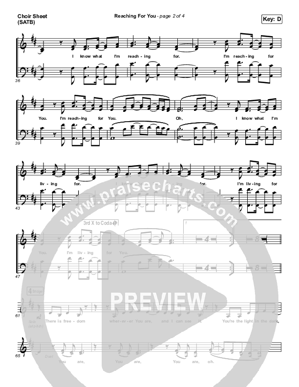 Reaching For You Choir Vocals (SATB) (Chris Tomlin / We The Kingdom)