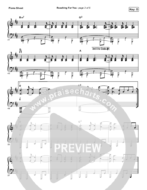 Reaching For You Piano Sheet (Chris Tomlin / We The Kingdom)