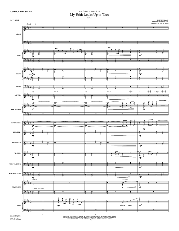 My Faith Looks Up To Thee Conductor's Score (Todd Billingsley)