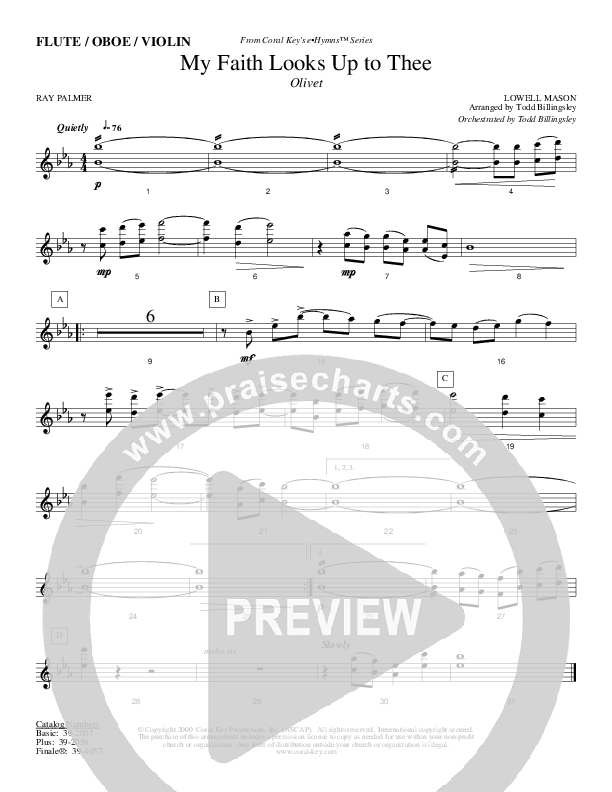 My Faith Looks Up To Thee Flute/Oboe (Todd Billingsley)