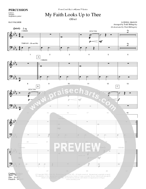 My Faith Looks Up To Thee Percussion (Todd Billingsley)