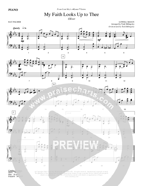 My Faith Looks Up To Thee Piano Sheet (Todd Billingsley)
