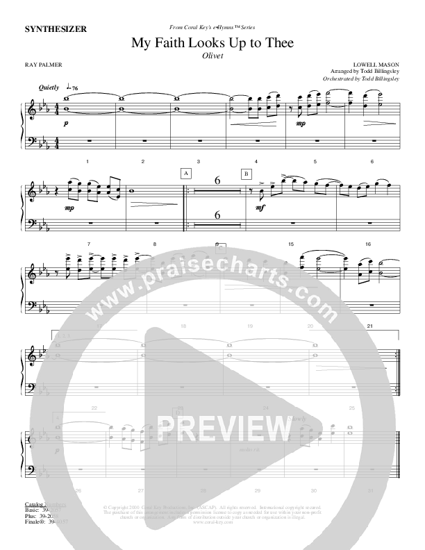 My Faith Looks Up To Thee Synth (Todd Billingsley)