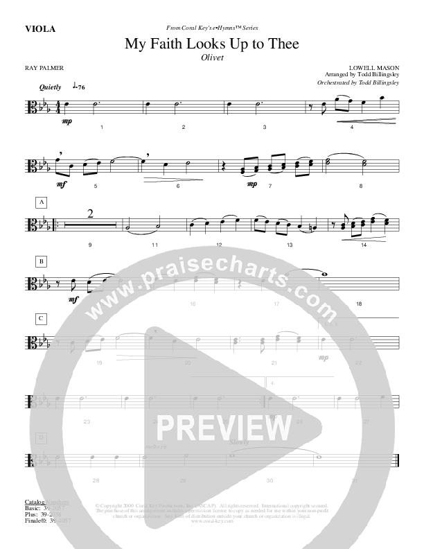 My Faith Looks Up To Thee Viola (Todd Billingsley)