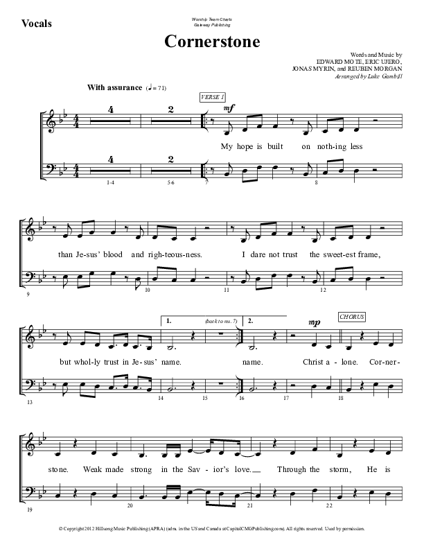 Cornerstone Choir Sheet (SATB) (WorshipTeam.tv)