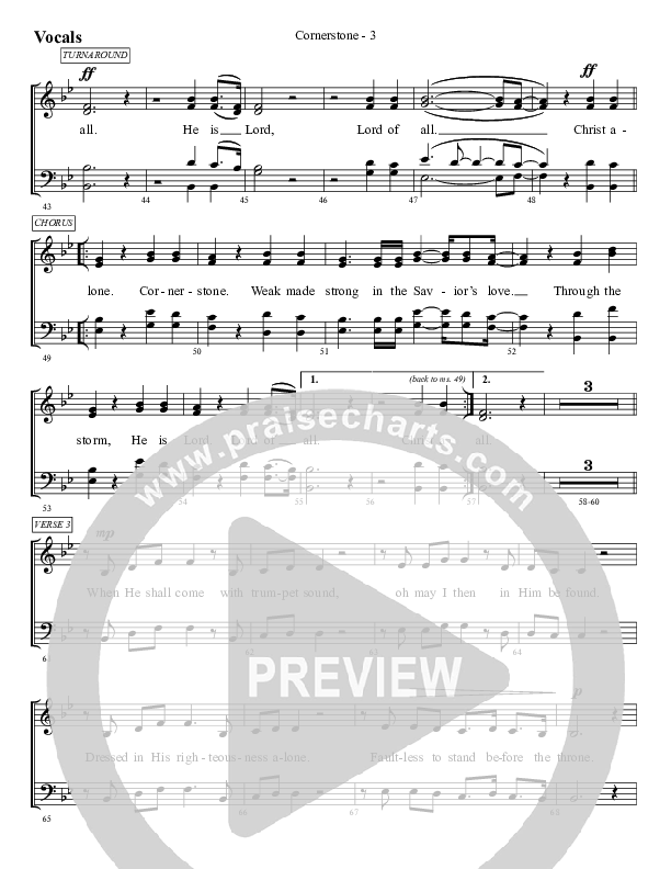 Cornerstone Choir Sheet (SATB) (WorshipTeam.tv)
