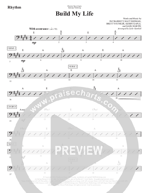 Build My Life Rhythm Chart (WorshipTeam.tv)