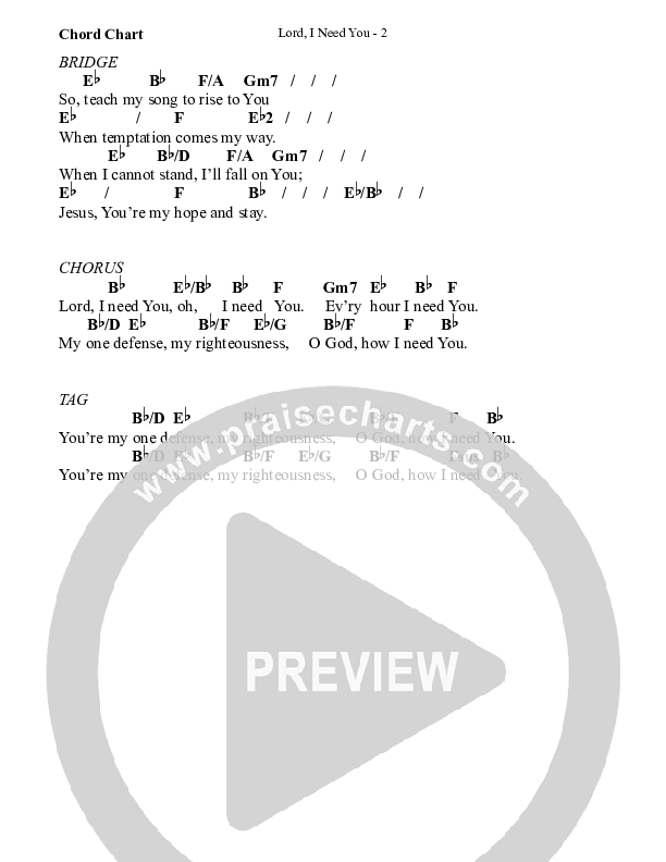 Lord I Need You Chords & Lyrics (WorshipTeam.tv)