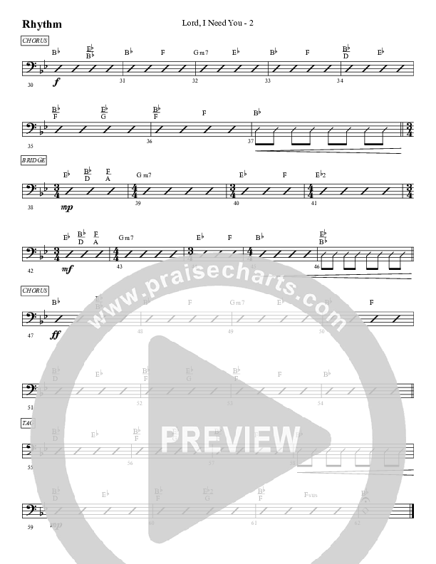 Lord I Need You Rhythm Chart (WorshipTeam.tv)