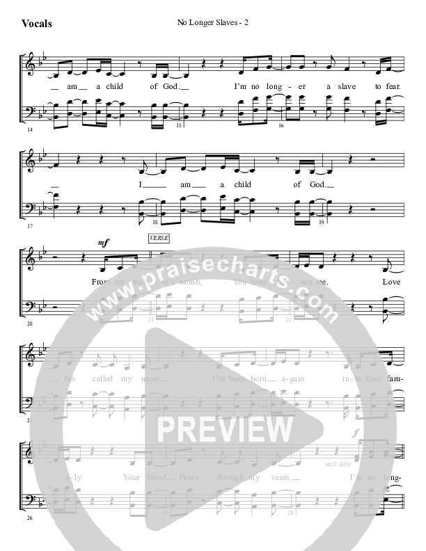No Longer Slaves Choir Sheet (SATB) (WorshipTeam.tv)