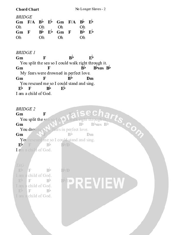 No Longer Slaves Chords & Lyrics (WorshipTeam.tv)