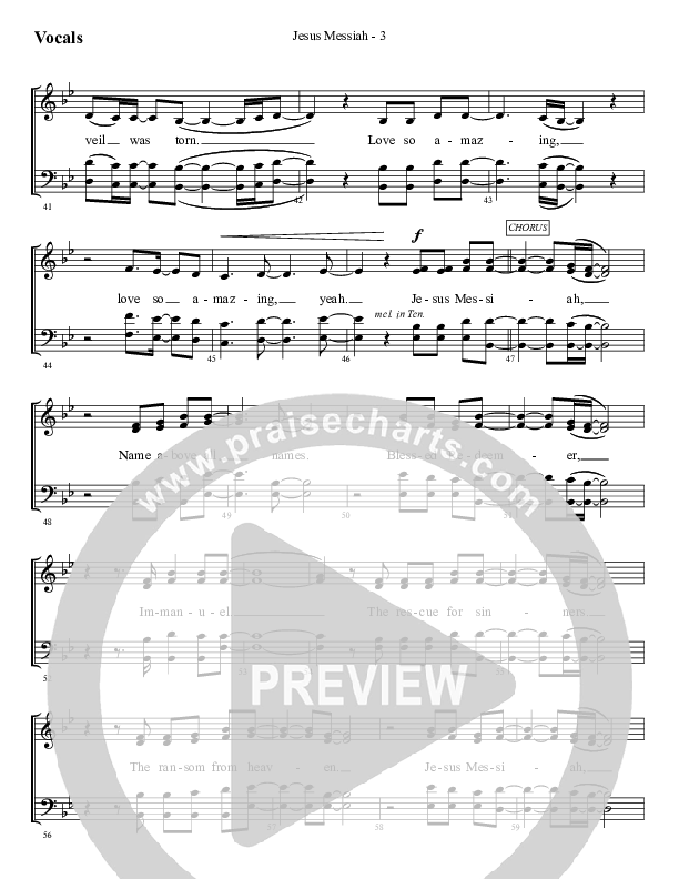 Jesus Messiah Choir Sheet (SATB) (WorshipTeam.tv)