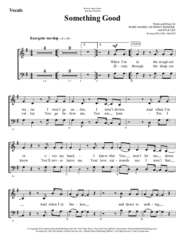 Something Good Choir Sheet (SATB) (WorshipTeam.tv)