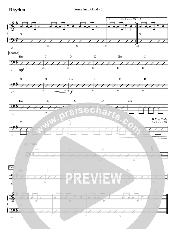 Something Good Rhythm Chart (WorshipTeam.tv)