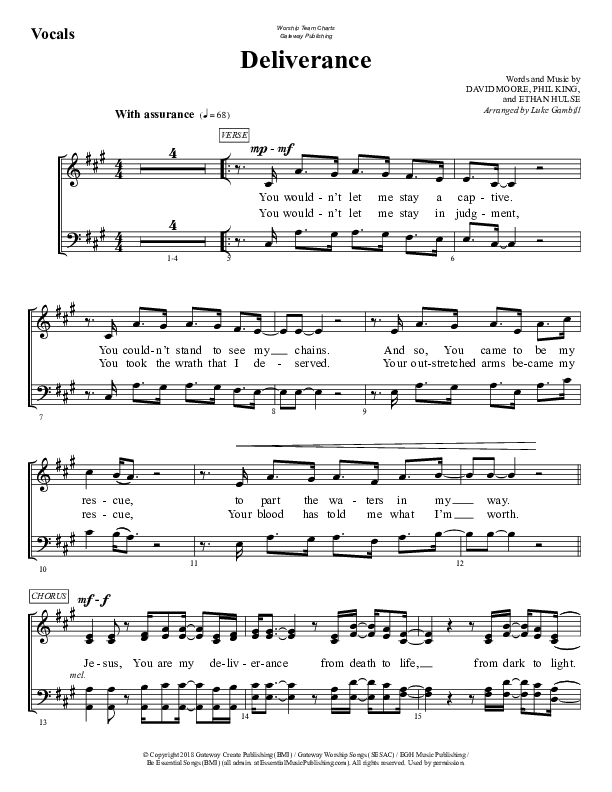 Deliverance Choir Sheet (SATB) (WorshipTeam.tv)