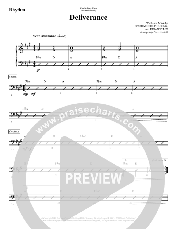 Deliverance Rhythm Chart (WorshipTeam.tv)