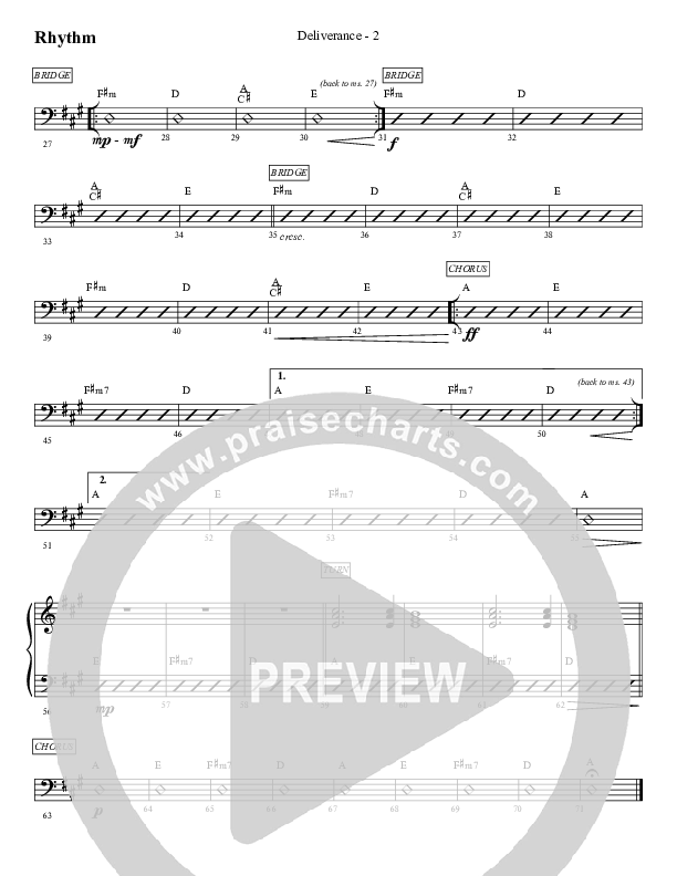 Deliverance Rhythm Chart (WorshipTeam.tv)
