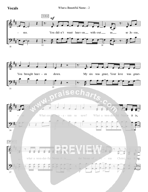 What A Beautiful Name Choir Sheet (SATB) (WorshipTeam.tv)