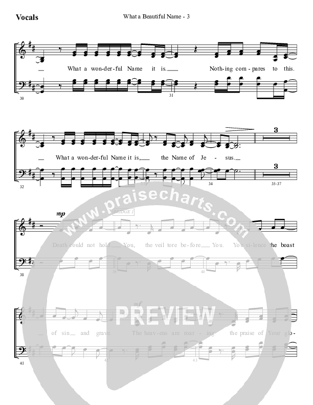 What A Beautiful Name Choir Sheet (SATB) (WorshipTeam.tv)