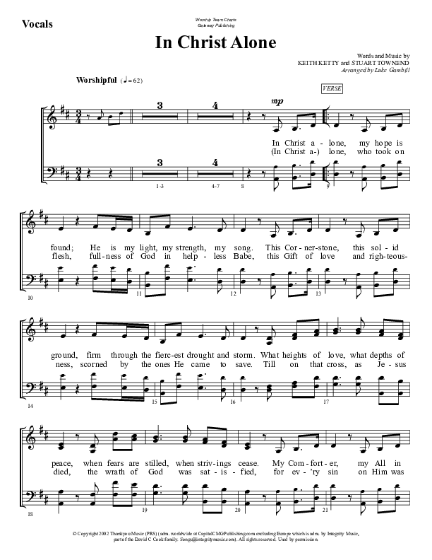 In Christ Alone Choir Sheet (SATB) (WorshipTeam.tv)