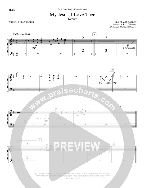 My Jesus I Love Thee Harp (Todd Billingsley)