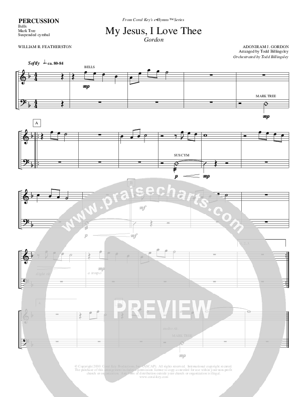 My Jesus I Love Thee Percussion (Todd Billingsley)