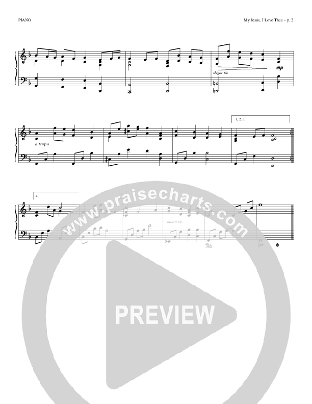 My Jesus I Love Thee Piano Sheet (Todd Billingsley)